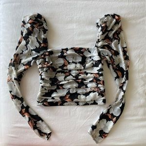Abercrombie & Fitch Floral Square Neck Top